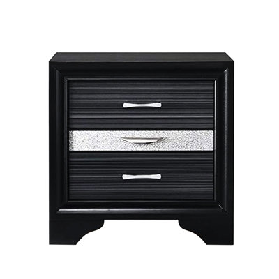 Black Nightstand With 2 Storage Drawers And 1 Jewelry Box Drawer Functional Organizer