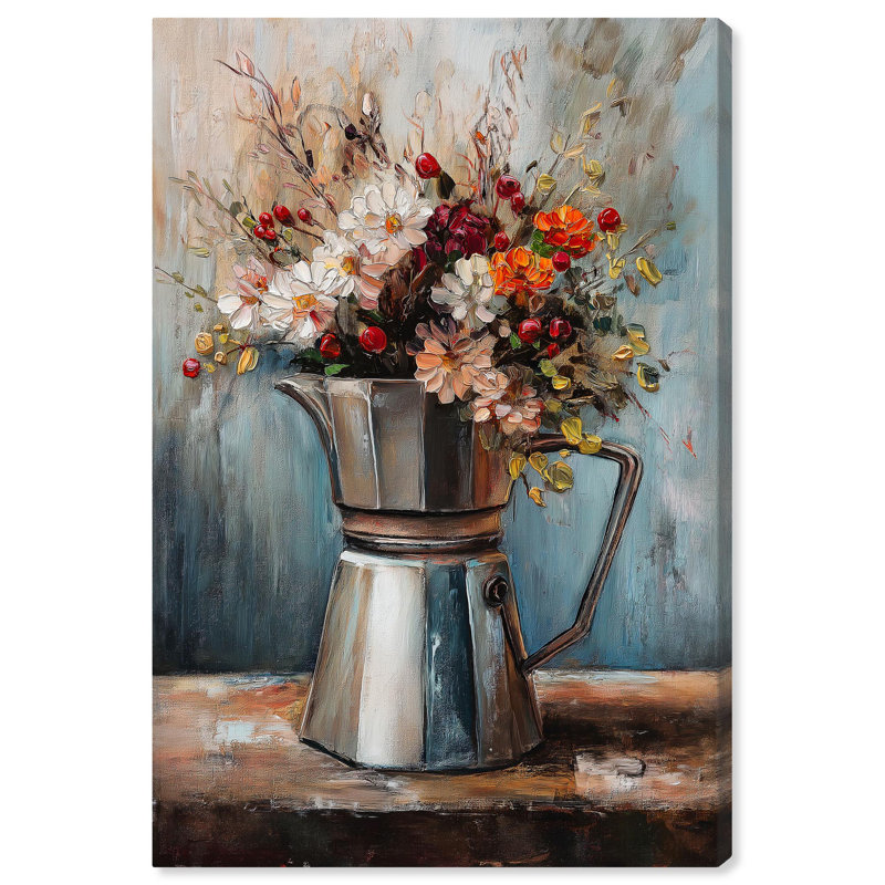 Graceful Floral Wrapped Canvas Art in 30" x 20"