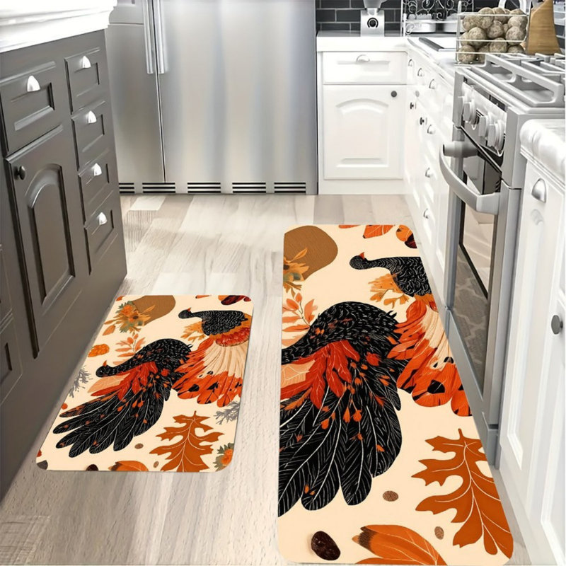 Tapis de cuisine orange Turquie, ensemble de 2, pour la cuisine et la salle à manger