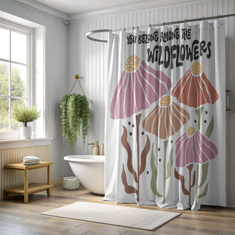 Free Soul - Rideau de douche standard 1 pièce, H 74 po x l 71 po