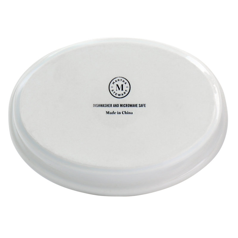 Martha Stewart 5.7 Inch Oval Ceramic Goose Container With Lid In White