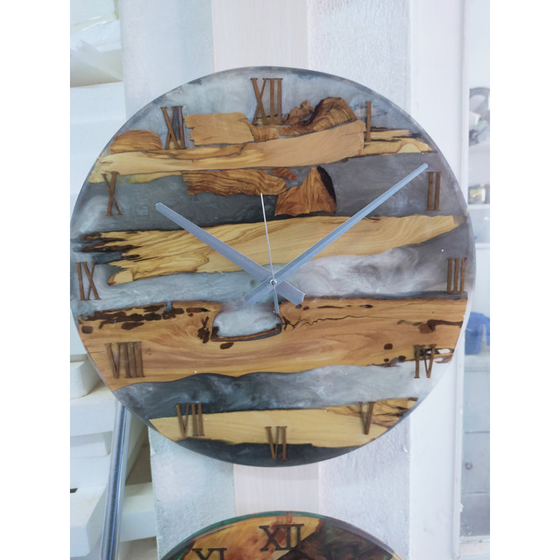 16 Inch Diameter, Resin Wall Clock, Wall Clock, Wood Clock, Wall Decor, Wooden Clock, Large Wall Clock, Large Wall Clock