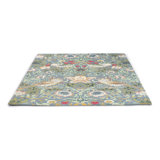 Hand Tufted Wool Floral Area Rug in Blue