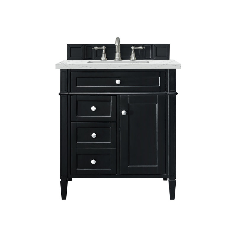 Brittany 30'' W Single Vanity, Black Onyx, 8" Widespread, Ethereal Noctis