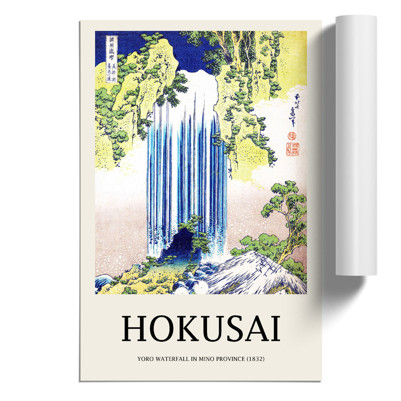 The Yoro Waterfall In Mino Province by Katsushika Hokusai - No Frame Painting, 59cm H x 42cm W x 0.1cm D