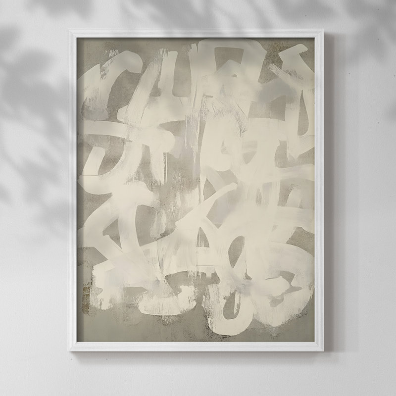 "ABSTRACT Series DCC XXXII" par J Paul, Blanc / Blanc, H 29 po x l 23 po