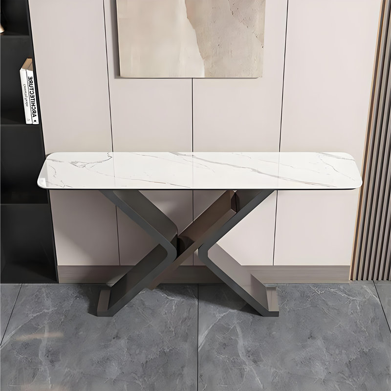 Console en pierre frittée de style italien, H 33,4 po x l 70,8 po x P 13,7 po