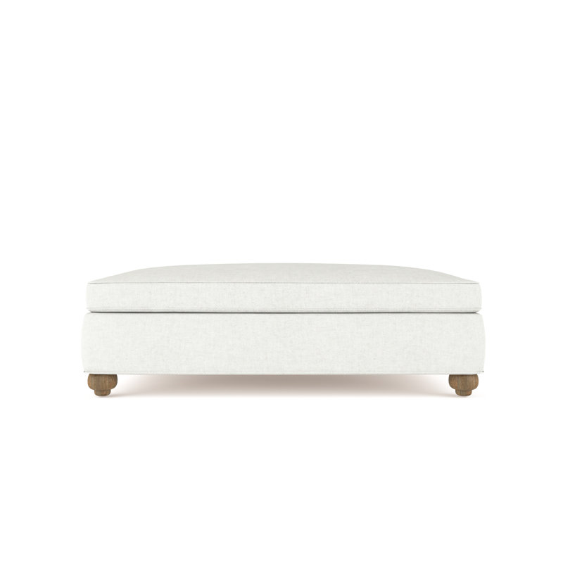 Repose-pieds de table Leroy, Velours moelleux blanc, Patiné
