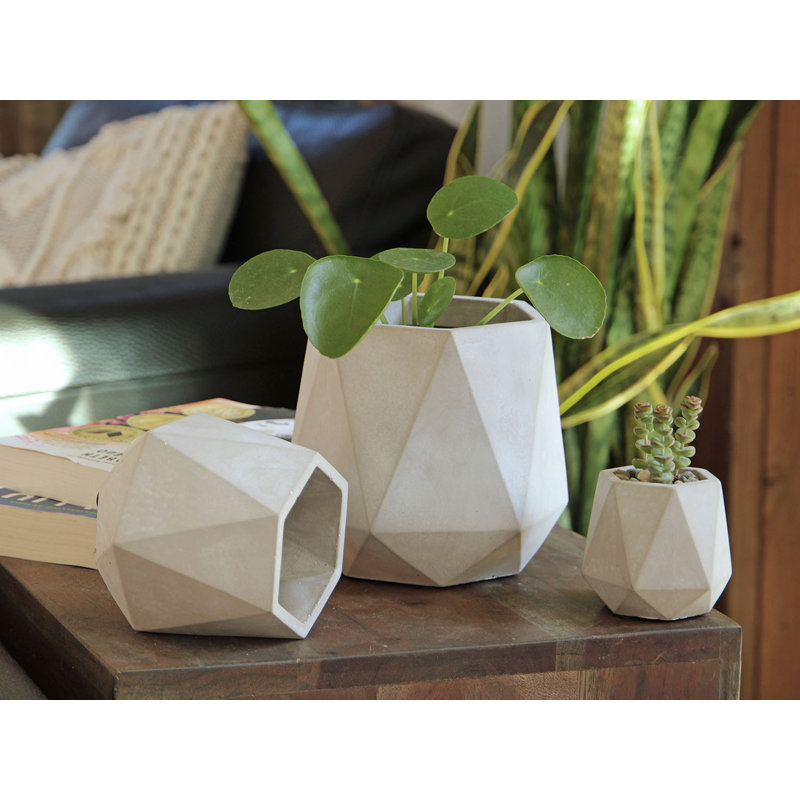 Pots de fleurs miniatures en béton Geometry Skyline Tumbler (lot de 18) - Intérieur/Extérieur, 18