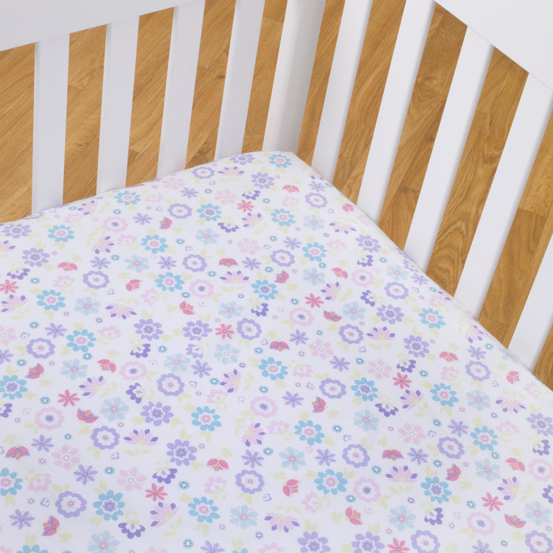 Drap housse de lit 100% coton fleuri