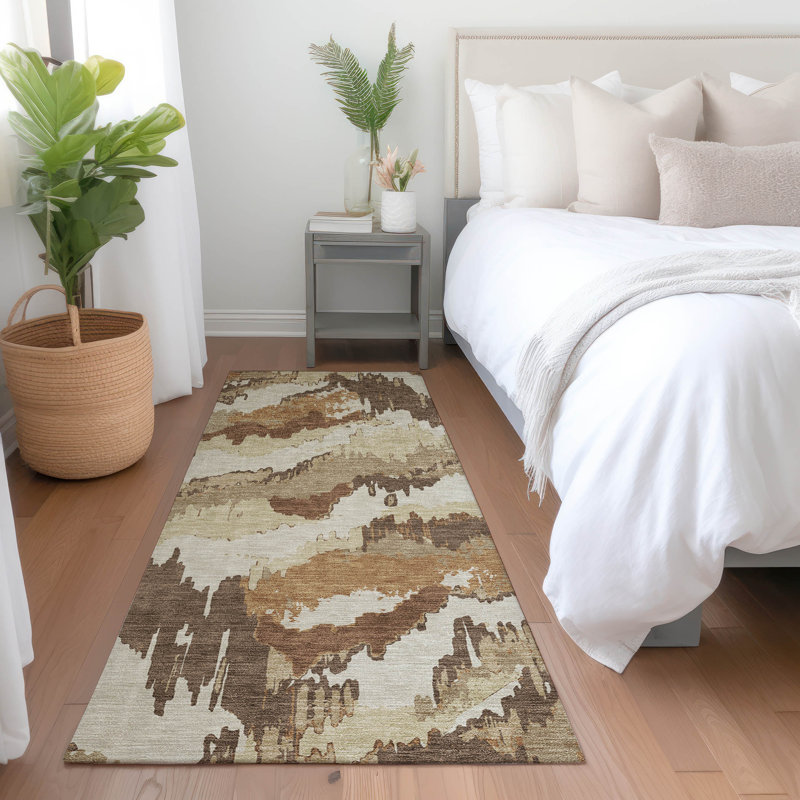 Malek Washable Abstract Indoor / Outdoor Rug, Runner 2'3" x 7'6"
