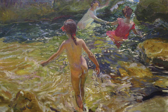 « the bain javea » par joaquín sorolla y bastida, reproduction d’art