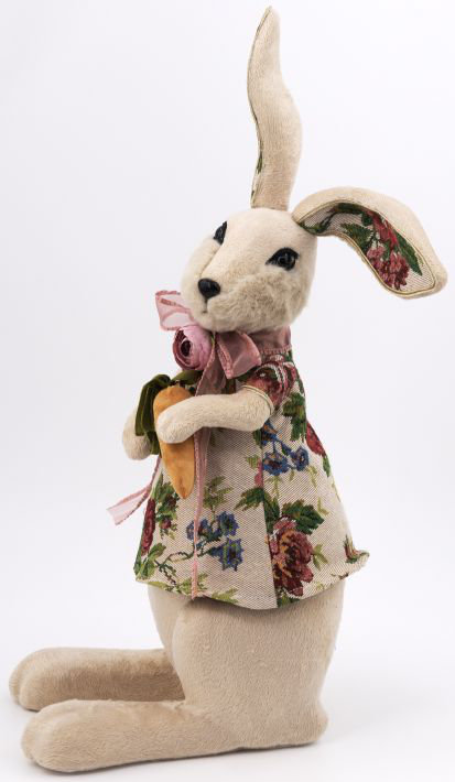 Spring Rabbit with Carrots, Standing - 20 Inches Stuffed Holiday Accent