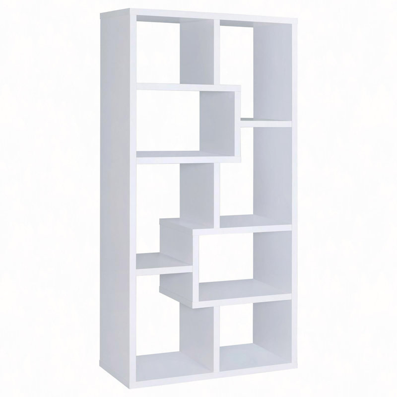 Bibliothèque géométrique à 8 tablettes, Blanc