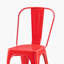 Lot de 2 chaises de salle à manger empilables en métal rouge brillant de style industriel, hauteur du siège de 45,7 cm (18 pouces), pour intérieur et extérieur, légères, surface facile à nettoyer, design moderne, assemblage inclus.