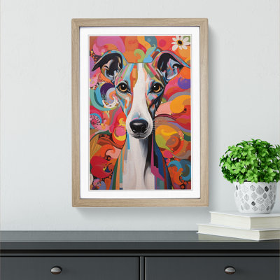 Whippet Modern Art - Framed Print