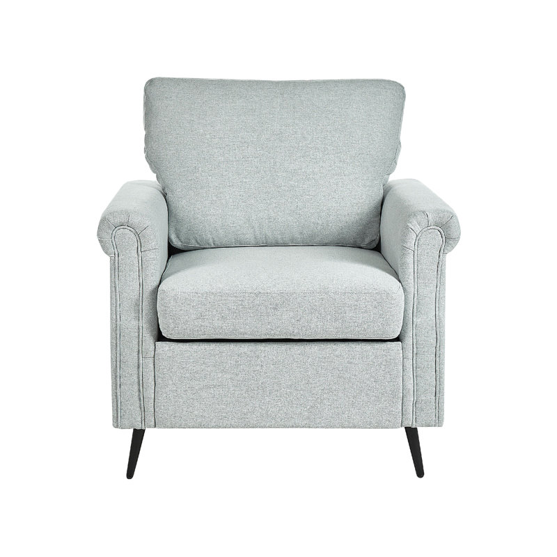Amaya Velvet Armchair, Light Grey