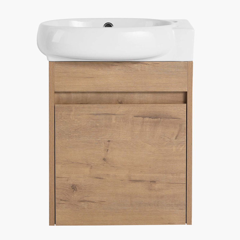 Meuble-lavabo simple 16,8 po avec plateau en céramique Alyria