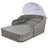 79.9" Outdoor Sunbed With Adjustable Canopy, Double Lounge, PE Rattan Daybed, Wicker And Cushion-841589948-841589950