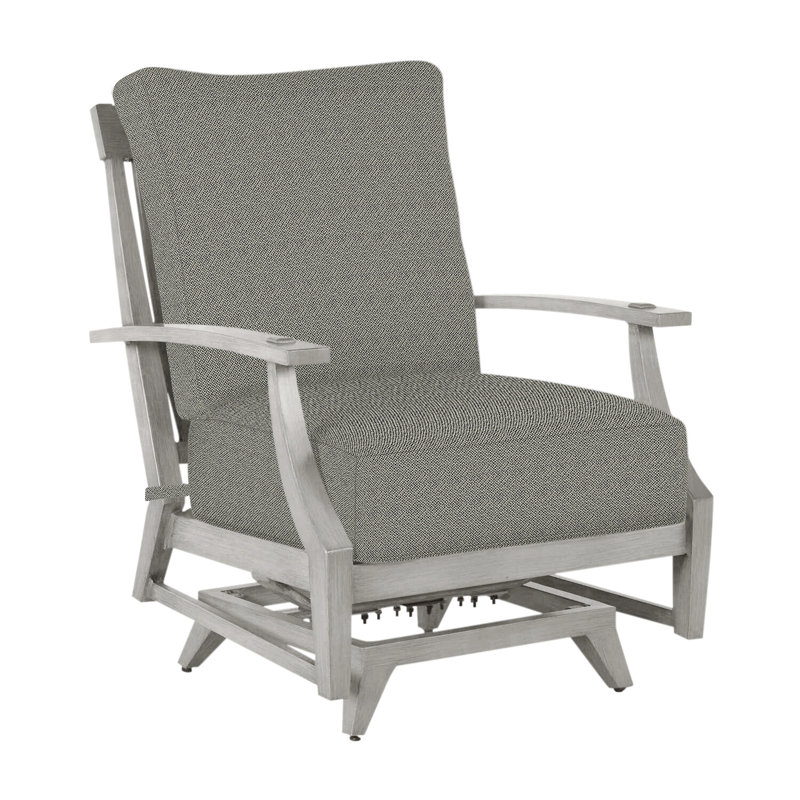 Croquet Patio Chair with Cushions, No Welt, Oyster, Intermix Bark