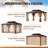 14 Ft. W x 10 Ft. D Metal Frame Patio Gazebo with Polyethylene Double Roof-117493886-117276620