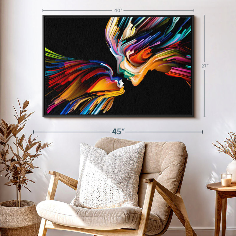 Impression sur toile abstraite Love, H 27 po x l 40 po
