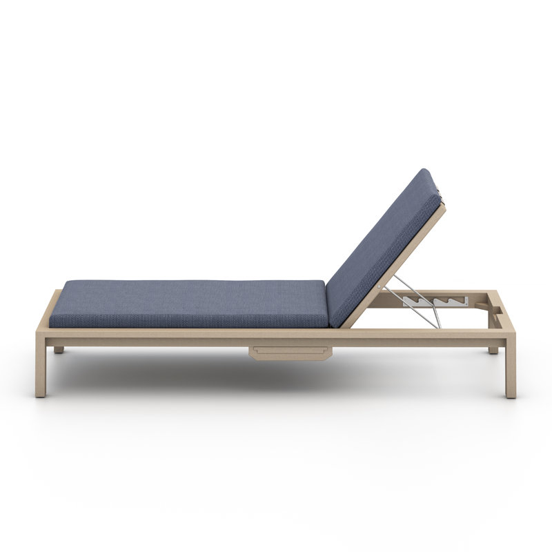 Sonoma Outdoor Teak Chaise Lounge, Faye Sand, Washed Brown