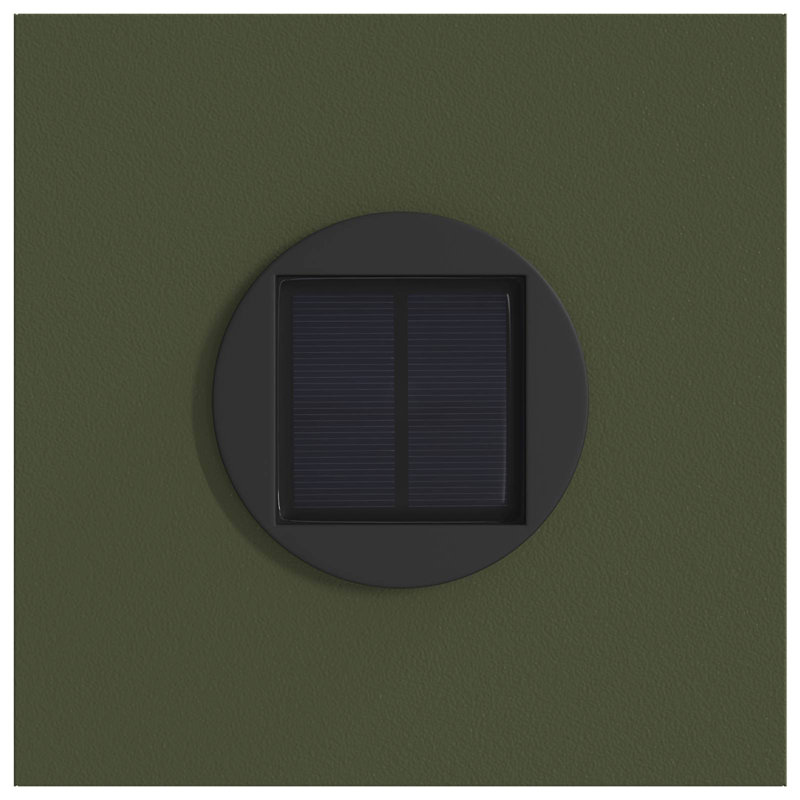 Solar Powered Steel Pathway Light, 80cm H x 18cm W x 18cm D, Olive Green