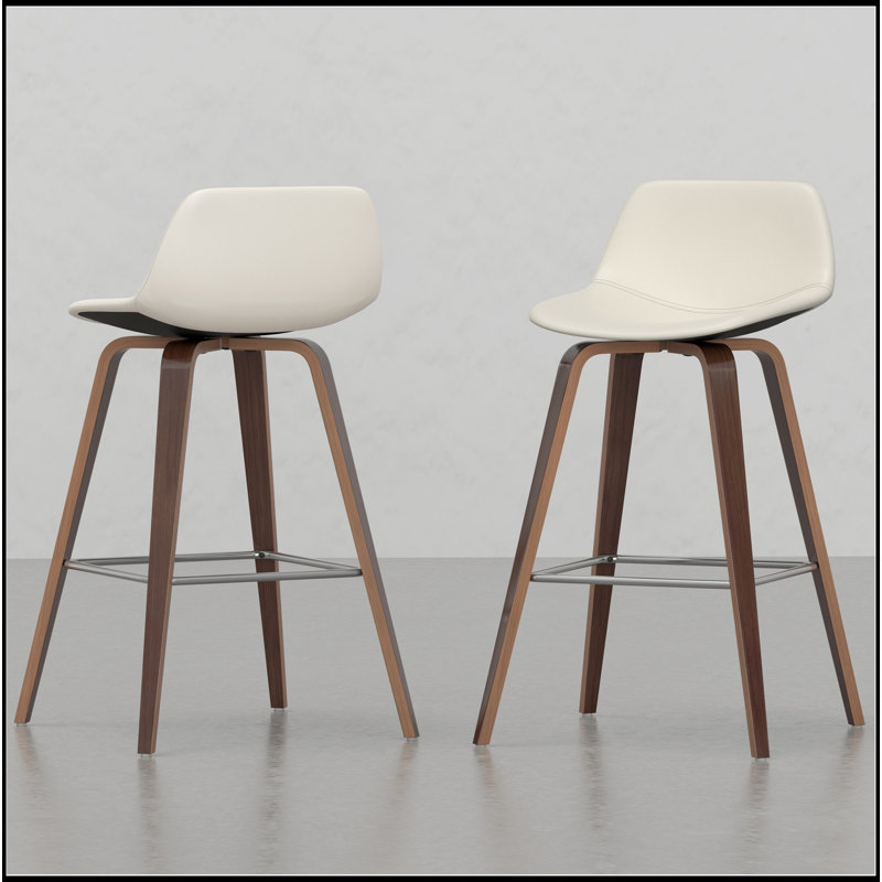 Ensemble de tabourets polyvalents en bois cintré pour divers espaces, rehaussant le confort et le style (ensemble de 2)