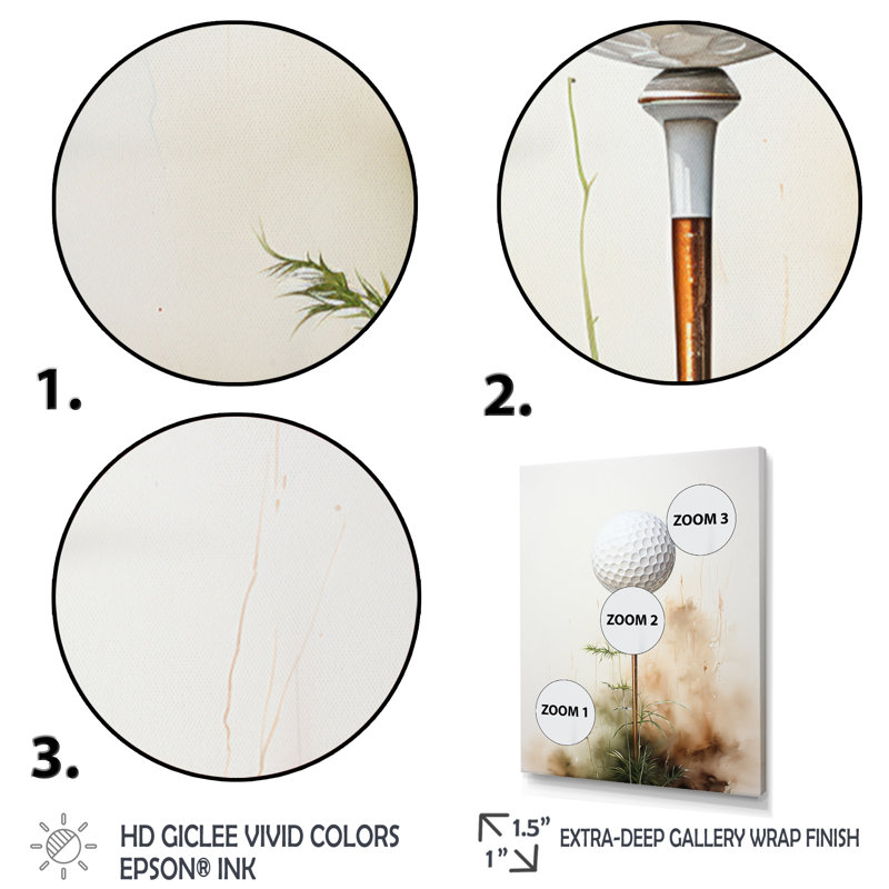 «Sheedy Minimalisme Golf Tees» - art mural encadré de golf, H 40 po x l 30 po x P 1,5 po, Cadre flottant noir