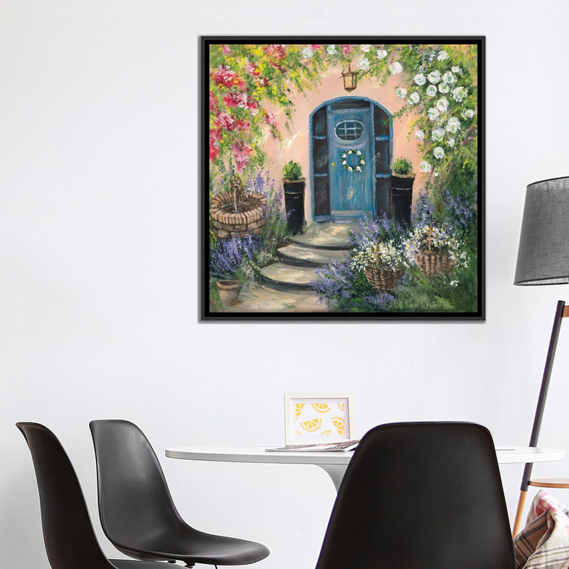 « entrada ii », reproduction sur toile, H 18 po x l 18 po x P 1,5 po, Toile avec cadre noir, Pas de tapis