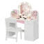 Bureau de coiffeuse pour enfants avec miroir lumineux et tabouret