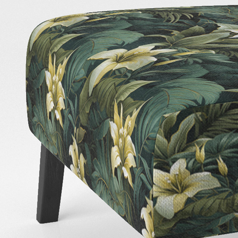 Fauteuil de chambre rembourré C, Motif tropical élégance mirifique II