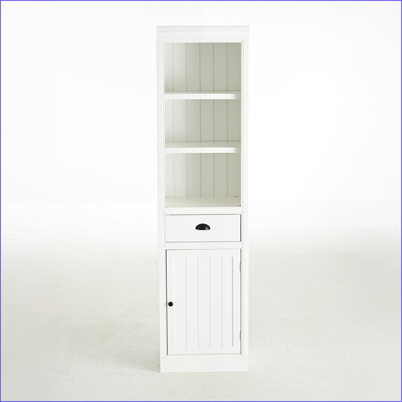 Bookcase 75'' Farmhouse 5-Tier with File Drawer &amp; Storage Cabinet, MDF White | Farmhouse | Living Room