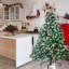 Arbre de Noël artificiel enneigé 6 pi avec base en métal 6 pi
