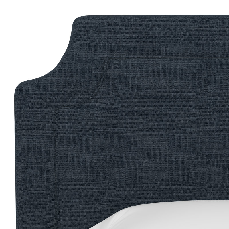 Pocola Upholstered Headboard, Queen, Classic Navy Linen