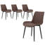 Chaises de salle à manger rembourrées de style moderne Mid-Century en cuir-903607328-887895820