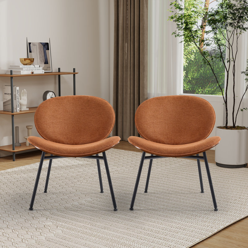Chaise trépied Mid-Century Modern, Polyester orange