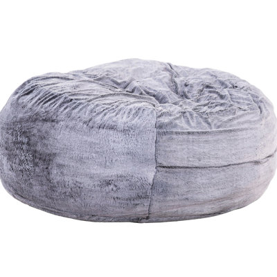 Purple, Modern, 5-Foot Round, Bean Bag, Memory Foam Filler, Soft Upholstery, Backless Style Foam, Shipped In Small Box