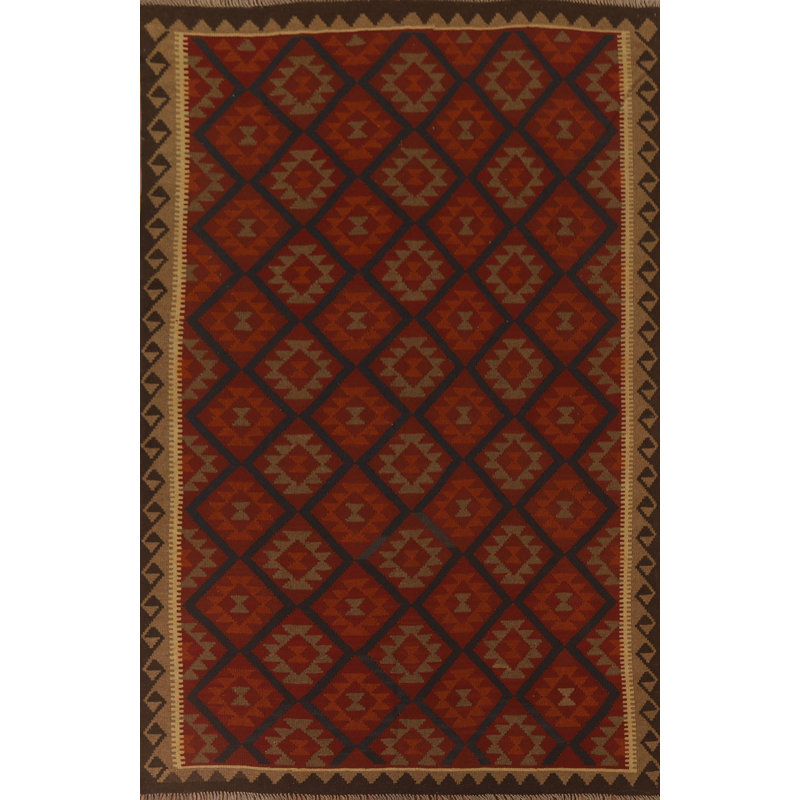 Multicolor Kilim Reversible Wool Area Rug 7x9