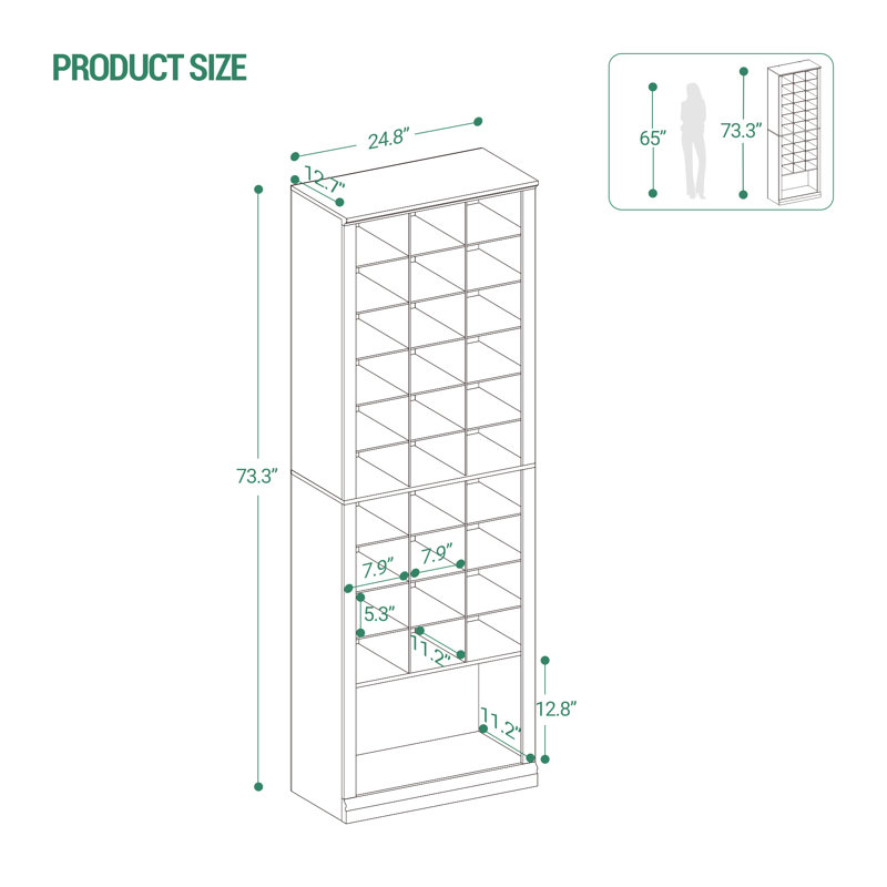 11-Tier Shoe Storage Cabinet, Free Standing Closet Organizers and Storage with 31 Open Cubbie, Space Saving Shoe Rack for Entryway, Bedroom