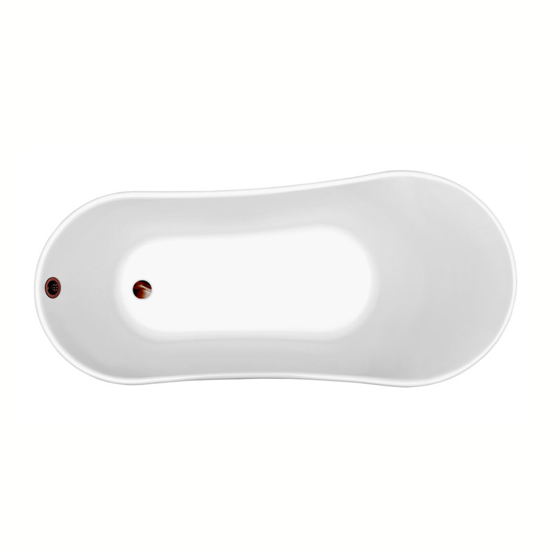 67" Streamline Clawfoot Soaking Acrylic Bathtub, Matte Oil Rubbed Bronze, Matte Oil Rubbed Bronze