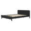 PINE SOLID WOOD QUEEN SIZE BED, SOLID AND STABLE, NO BOX SPRING NEEDED, BLACK COLOR-121067499