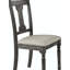 Chaise d'appoint en lin brun clair et gris vieilli, ensemble de 2
