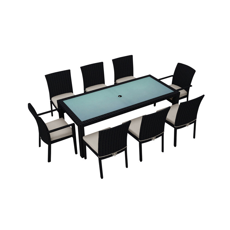 Urbana Outdoor - Piece Dining Set, Canvas Charcoal Sunbrella® Canvas, Coffee Bean, 8