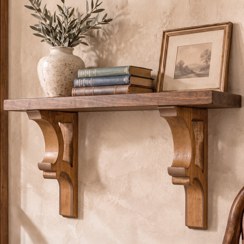 Eades 1 Piece Solid Wood Bracket Shelf