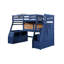 Lit mezzanine simple 9 tiroirs avec tablettes