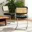 Chaise de salle à manger, ensemble de 2, dossier en rotin noir tissé à la main, L 20,9 po x l 17,5 po x H 33,1 po-131675467-131675469