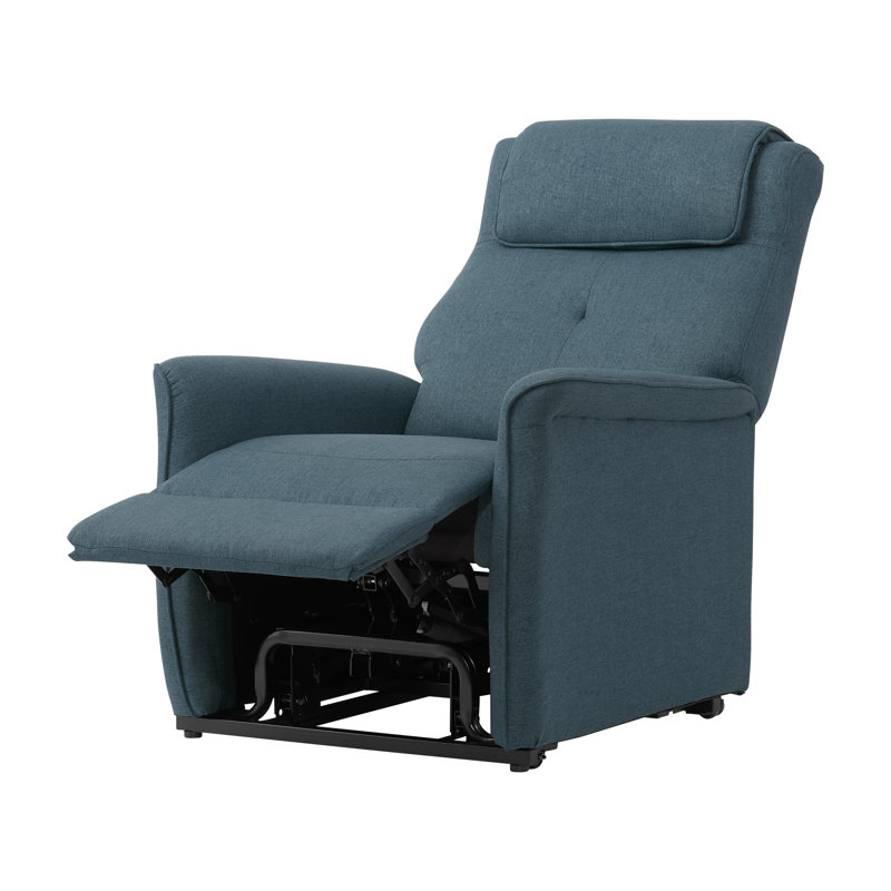 31" Wide Upholstered Lift Assist Power Glider Recliner, Blue 100% Polyester