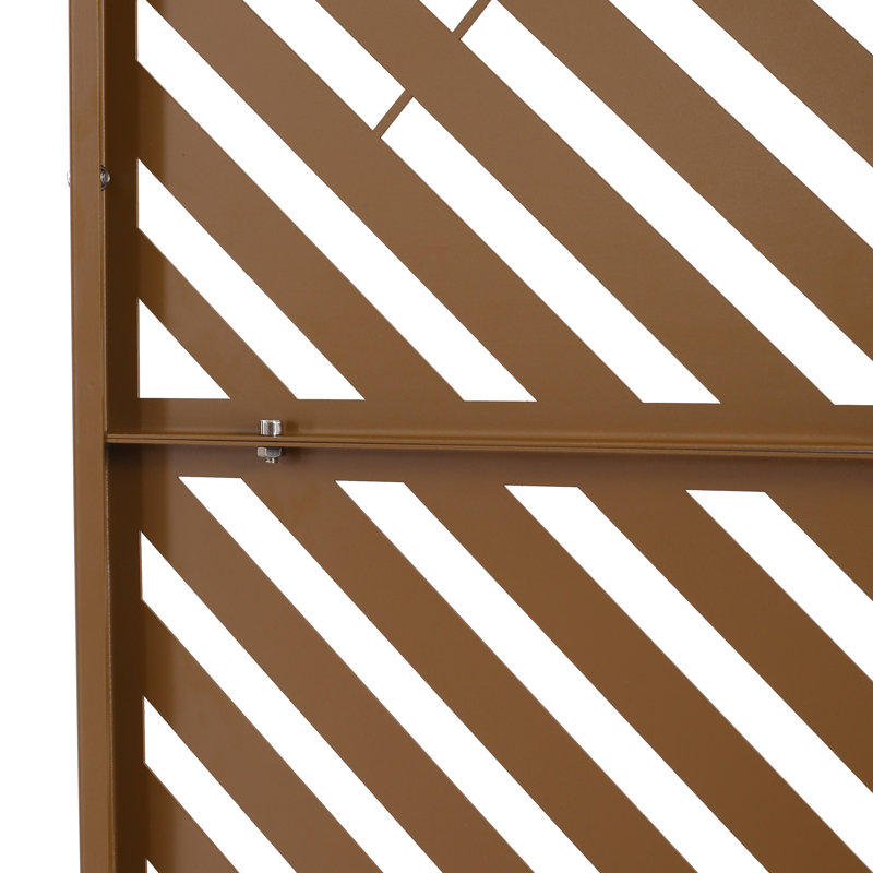 Écran d'intimité en métal 76 po H48 po - brun, rouille - pour terrasse, patio, balcon, pelouse, clôture de jardin Ps113 H 76 po en métal, brun autoportant extérieur et intérieur